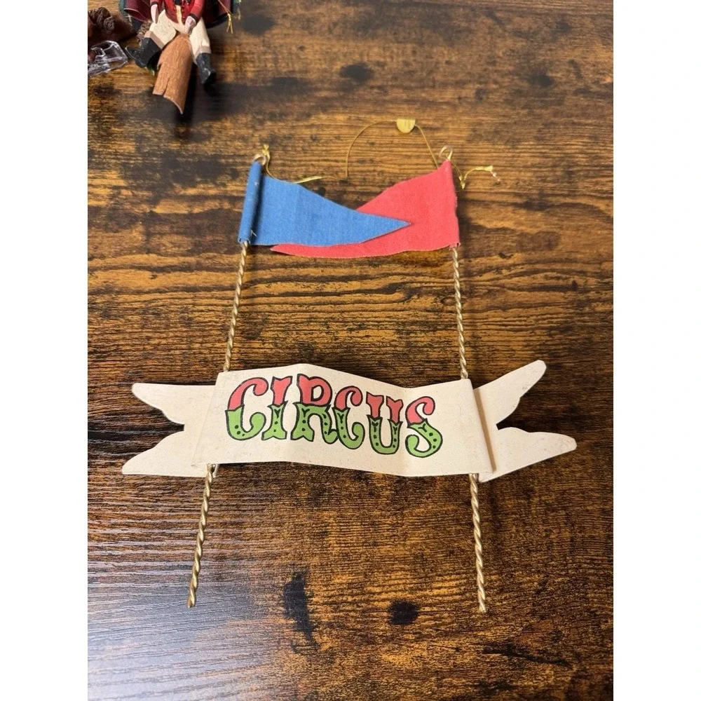 Silvestri Vintage Circus Banner Metal Ornament Carnival Christmas Decor 80s